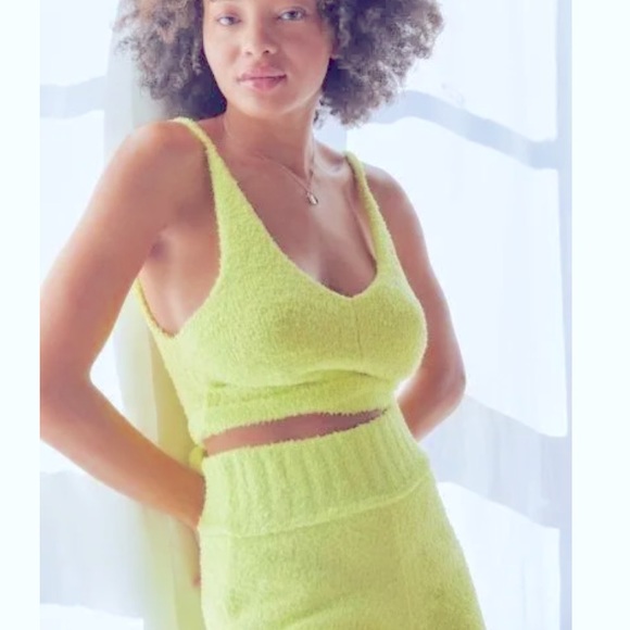 Urban Outfitters Out From Under Lime Green Nico Wrap Sweater Crop Tank Top - Picture 1 of 10
